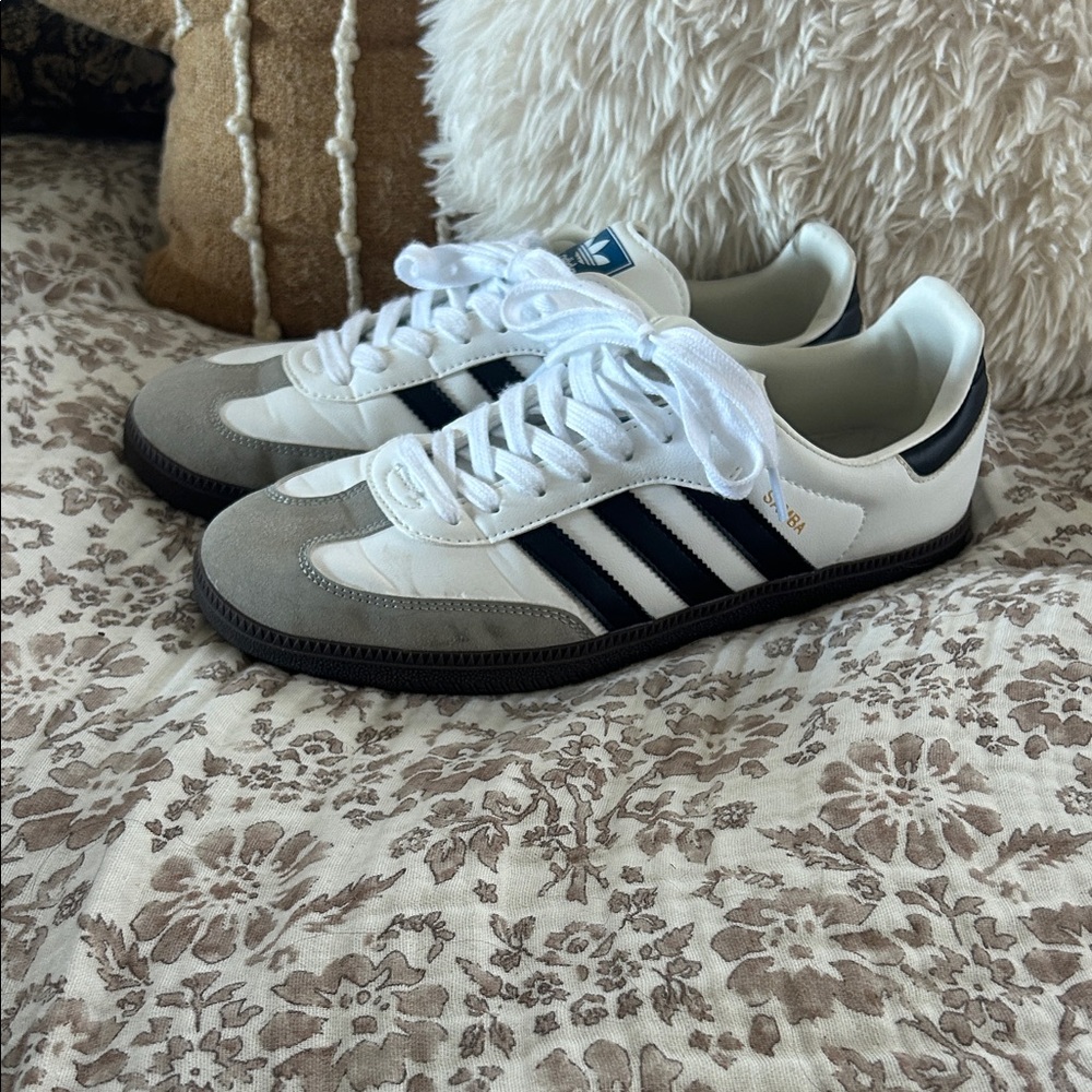 Adidas Samba White, Black, and Gray Sneakers